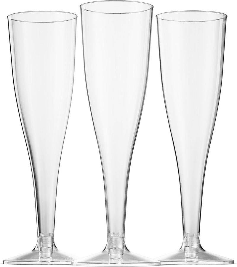Munfix 30 Pack Disposable Clear Plastic Champagne Flutes - 5 Oz Toasting Glasses for Wedding Party, Cocktail, Mimosa - Image 2